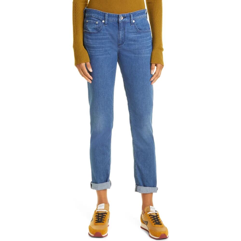New Rag & Bone Dre Low Rise Slim Boyfriend Jeans in Calimet Women's Size 26